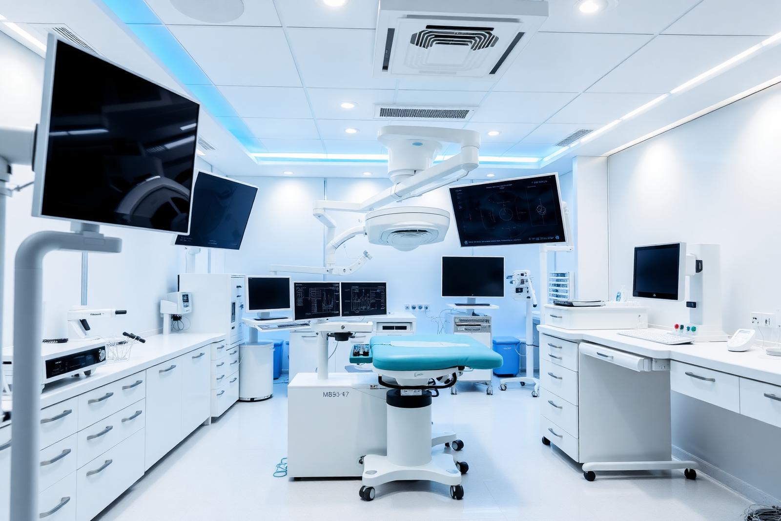Laboratório clínico moderno com equipamentos médicos